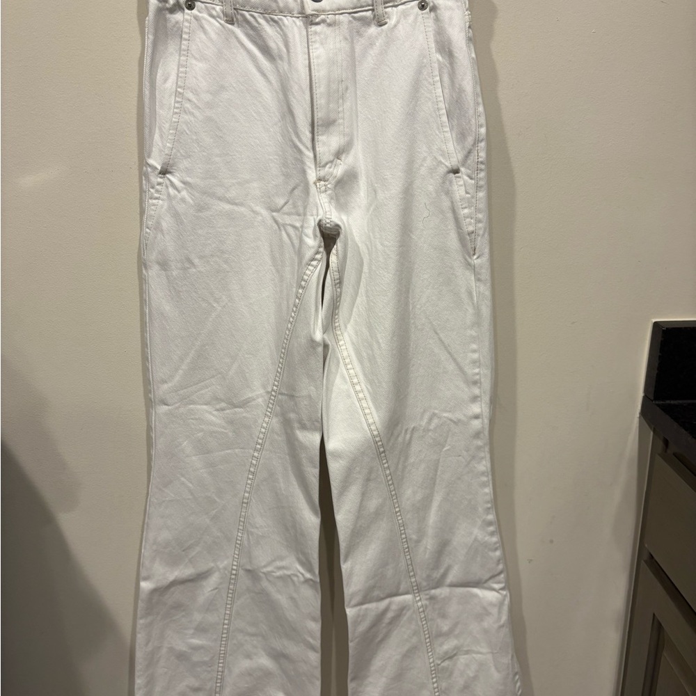 Zara Women's Flare White Jeans